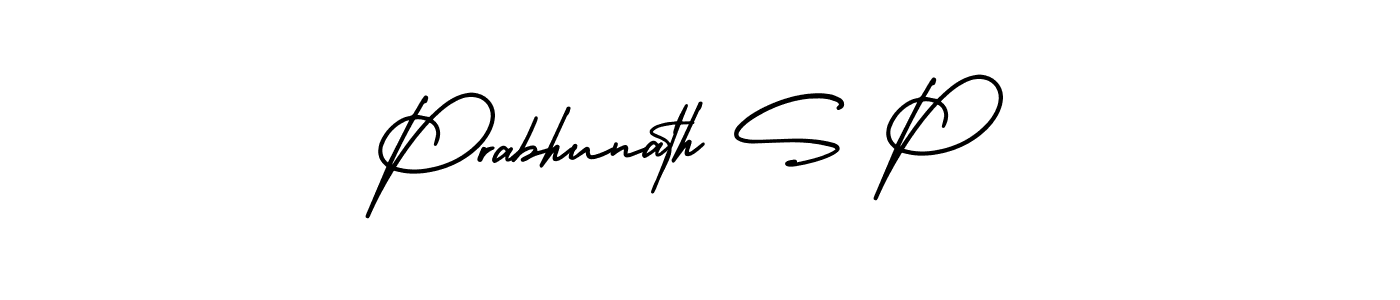 How to make Prabhunath S P name signature. Use AmerikaSignatureDemo-Regular style for creating short signs online. This is the latest handwritten sign. Prabhunath S P signature style 3 images and pictures png