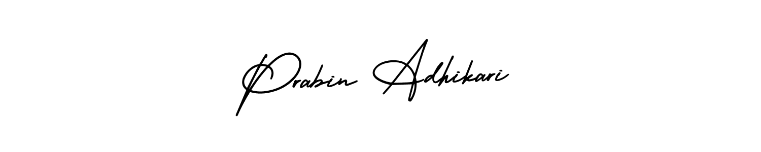 Design your own signature with our free online signature maker. With this signature software, you can create a handwritten (AmerikaSignatureDemo-Regular) signature for name Prabin Adhikari. Prabin Adhikari signature style 3 images and pictures png