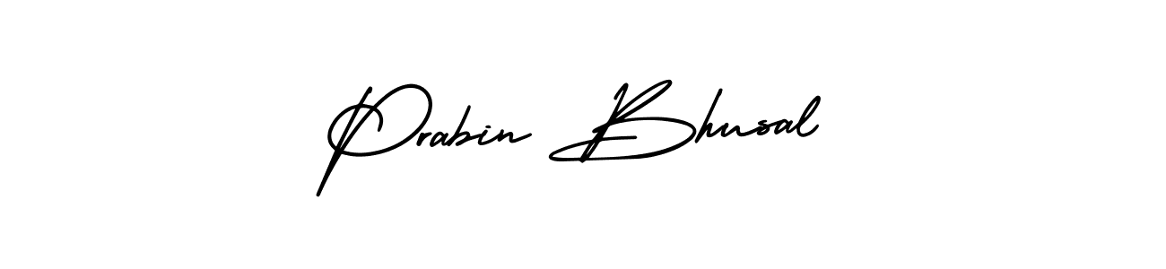 Prabin Bhusal stylish signature style. Best Handwritten Sign (AmerikaSignatureDemo-Regular) for my name. Handwritten Signature Collection Ideas for my name Prabin Bhusal. Prabin Bhusal signature style 3 images and pictures png