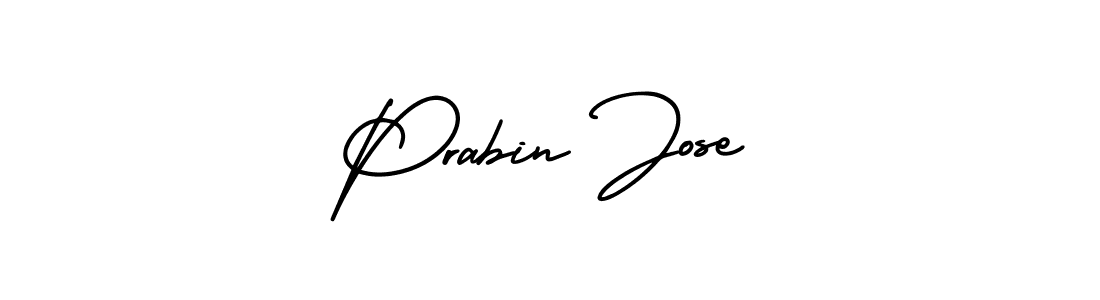 You should practise on your own different ways (AmerikaSignatureDemo-Regular) to write your name (Prabin Jose) in signature. don't let someone else do it for you. Prabin Jose signature style 3 images and pictures png