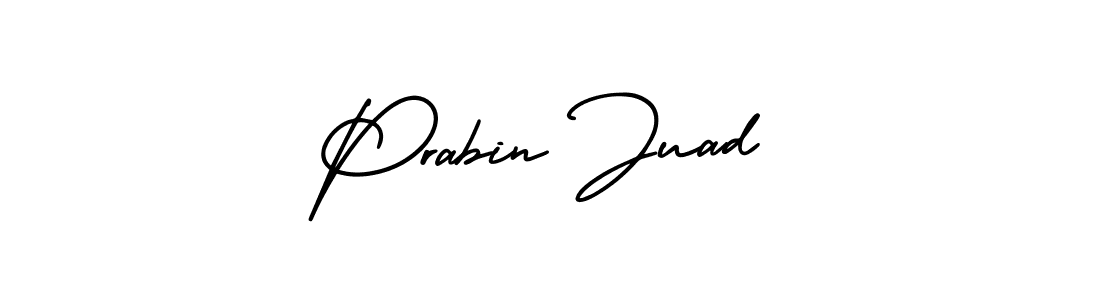 AmerikaSignatureDemo-Regular is a professional signature style that is perfect for those who want to add a touch of class to their signature. It is also a great choice for those who want to make their signature more unique. Get Prabin Juad name to fancy signature for free. Prabin Juad signature style 3 images and pictures png