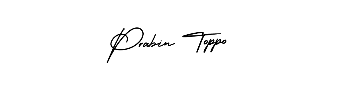 Design your own signature with our free online signature maker. With this signature software, you can create a handwritten (AmerikaSignatureDemo-Regular) signature for name Prabin Toppo. Prabin Toppo signature style 3 images and pictures png