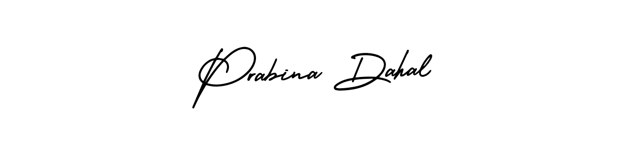 Make a beautiful signature design for name Prabina Dahal. With this signature (AmerikaSignatureDemo-Regular) style, you can create a handwritten signature for free. Prabina Dahal signature style 3 images and pictures png