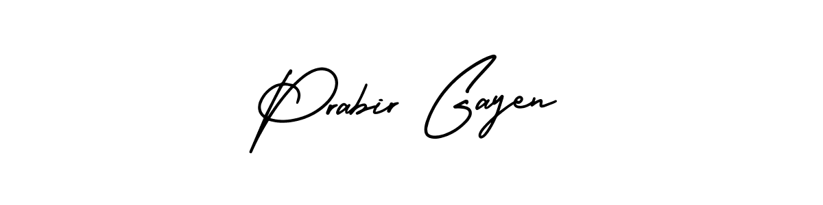 How to make Prabir Gayen name signature. Use AmerikaSignatureDemo-Regular style for creating short signs online. This is the latest handwritten sign. Prabir Gayen signature style 3 images and pictures png