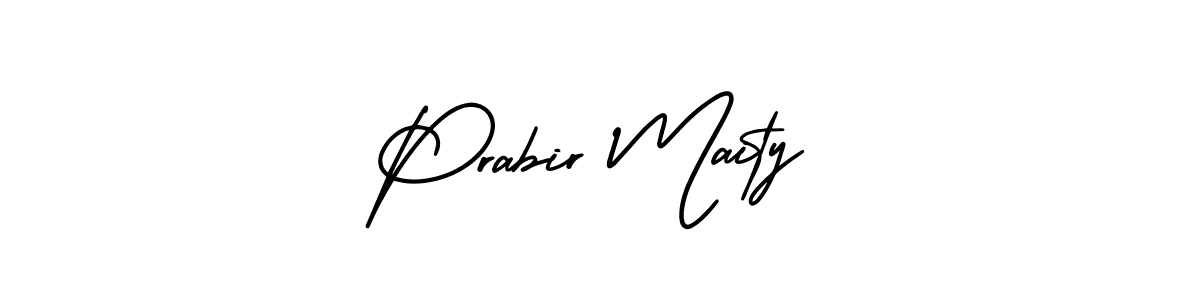 This is the best signature style for the Prabir Maity name. Also you like these signature font (AmerikaSignatureDemo-Regular). Mix name signature. Prabir Maity signature style 3 images and pictures png