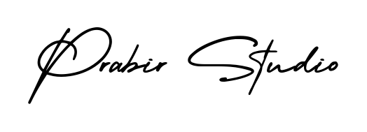 You should practise on your own different ways (AmerikaSignatureDemo-Regular) to write your name (Prabir Studio) in signature. Don't let someone else do it for you. Prabir Studio signature style 3 images and pictures png