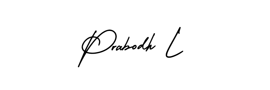 Similarly AmerikaSignatureDemo-Regular is the best handwritten signature design. Signature creator online .You can use it as an online autograph creator for name Prabodh L. Prabodh L signature style 3 images and pictures png