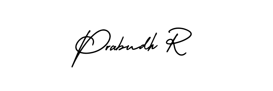 How to Draw Prabudh R signature style? AmerikaSignatureDemo-Regular is a latest design signature styles for name Prabudh R. Prabudh R signature style 3 images and pictures png