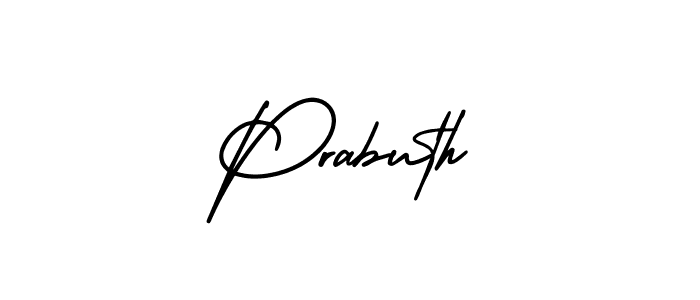 Use a signature maker to create a handwritten signature online. With this signature software, you can design (AmerikaSignatureDemo-Regular) your own signature for name Prabuth. Prabuth signature style 3 images and pictures png