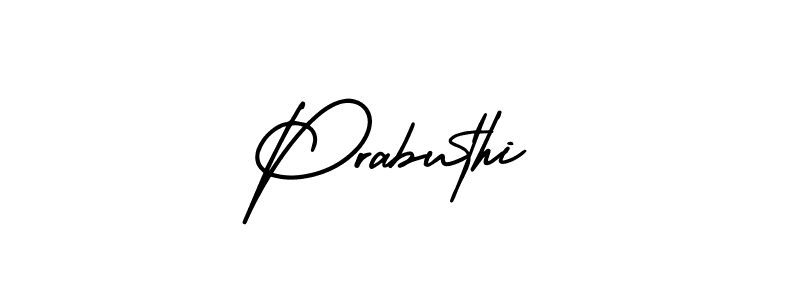 The best way (AmerikaSignatureDemo-Regular) to make a short signature is to pick only two or three words in your name. The name Prabuthi include a total of six letters. For converting this name. Prabuthi signature style 3 images and pictures png