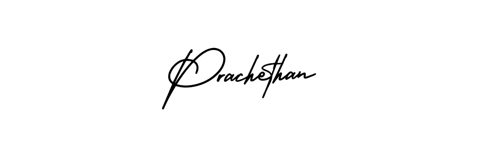 How to make Prachethan name signature. Use AmerikaSignatureDemo-Regular style for creating short signs online. This is the latest handwritten sign. Prachethan signature style 3 images and pictures png