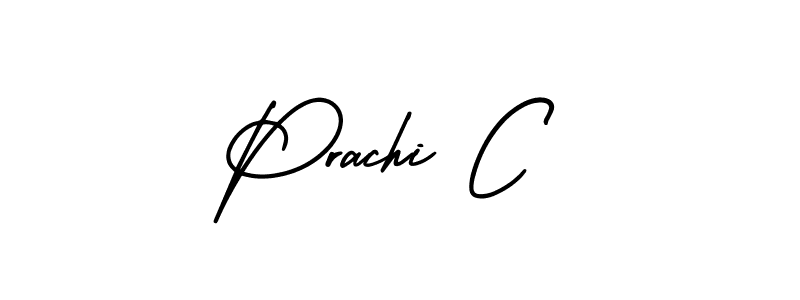 Make a beautiful signature design for name Prachi C. With this signature (AmerikaSignatureDemo-Regular) style, you can create a handwritten signature for free. Prachi C signature style 3 images and pictures png