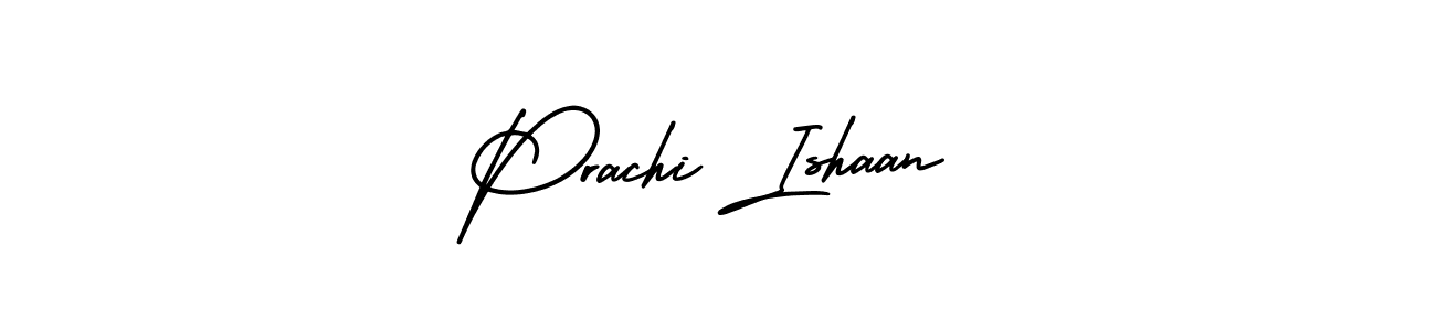 Prachi Ishaan stylish signature style. Best Handwritten Sign (AmerikaSignatureDemo-Regular) for my name. Handwritten Signature Collection Ideas for my name Prachi Ishaan. Prachi Ishaan signature style 3 images and pictures png