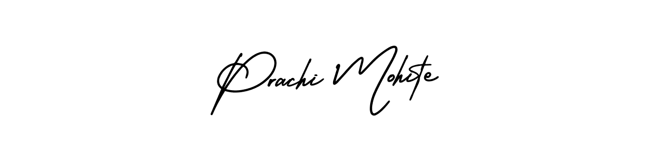 You should practise on your own different ways (AmerikaSignatureDemo-Regular) to write your name (Prachi Mohite) in signature. don't let someone else do it for you. Prachi Mohite signature style 3 images and pictures png