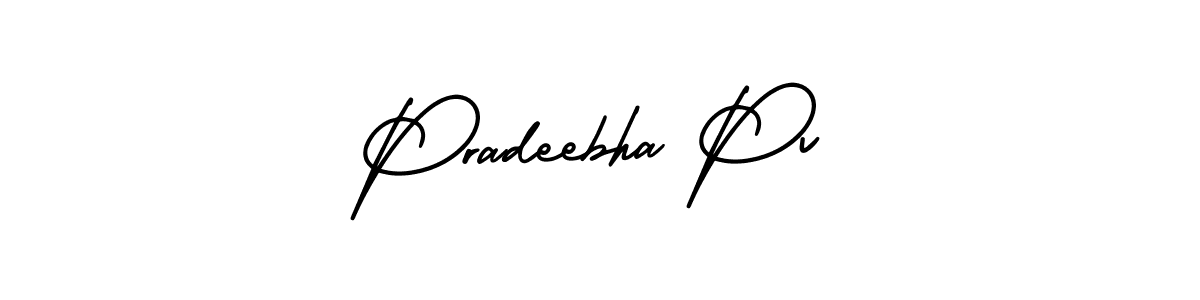 Make a short Pradeebha Pv signature style. Manage your documents anywhere anytime using AmerikaSignatureDemo-Regular. Create and add eSignatures, submit forms, share and send files easily. Pradeebha Pv signature style 3 images and pictures png