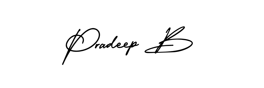 if you are searching for the best signature style for your name Pradeep B. so please give up your signature search. here we have designed multiple signature styles  using AmerikaSignatureDemo-Regular. Pradeep B signature style 3 images and pictures png