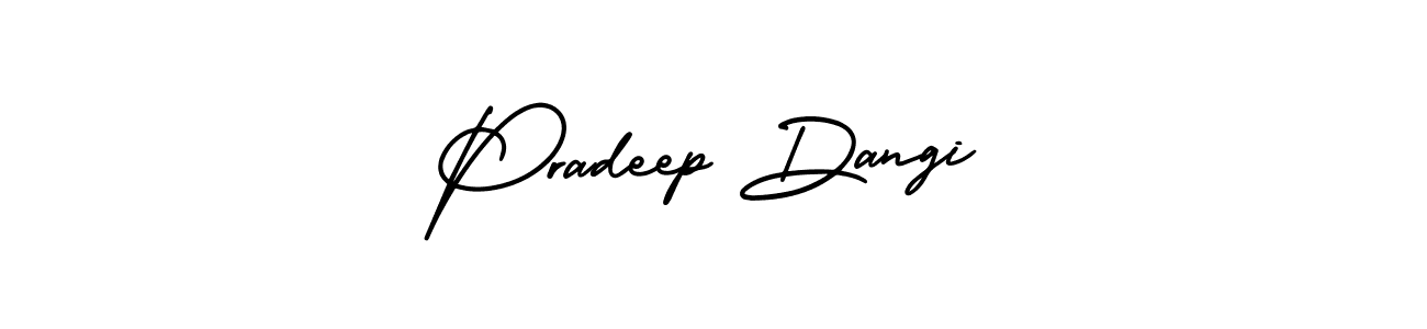 You should practise on your own different ways (AmerikaSignatureDemo-Regular) to write your name (Pradeep Dangi) in signature. don't let someone else do it for you. Pradeep Dangi signature style 3 images and pictures png