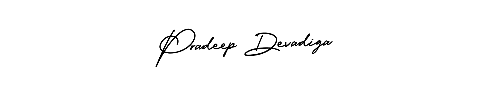 How to make Pradeep Devadiga name signature. Use AmerikaSignatureDemo-Regular style for creating short signs online. This is the latest handwritten sign. Pradeep Devadiga signature style 3 images and pictures png
