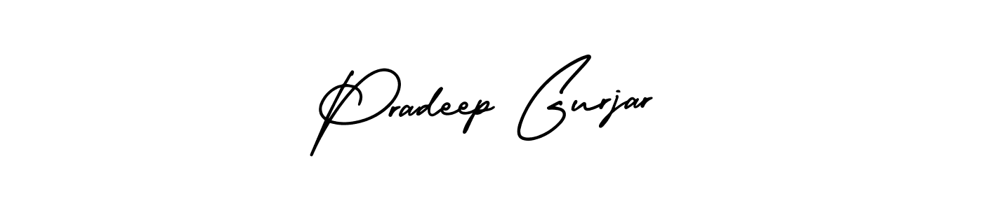Make a beautiful signature design for name Pradeep Gurjar. With this signature (AmerikaSignatureDemo-Regular) style, you can create a handwritten signature for free. Pradeep Gurjar signature style 3 images and pictures png