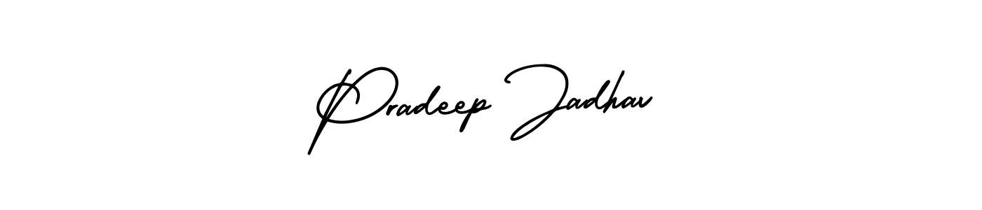 AmerikaSignatureDemo-Regular is a professional signature style that is perfect for those who want to add a touch of class to their signature. It is also a great choice for those who want to make their signature more unique. Get Pradeep Jadhav name to fancy signature for free. Pradeep Jadhav signature style 3 images and pictures png