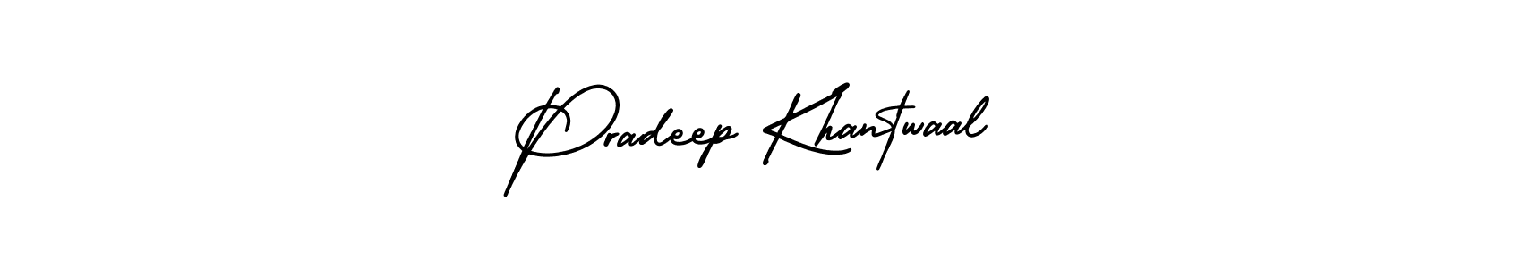 Pradeep Khantwaal stylish signature style. Best Handwritten Sign (AmerikaSignatureDemo-Regular) for my name. Handwritten Signature Collection Ideas for my name Pradeep Khantwaal. Pradeep Khantwaal signature style 3 images and pictures png