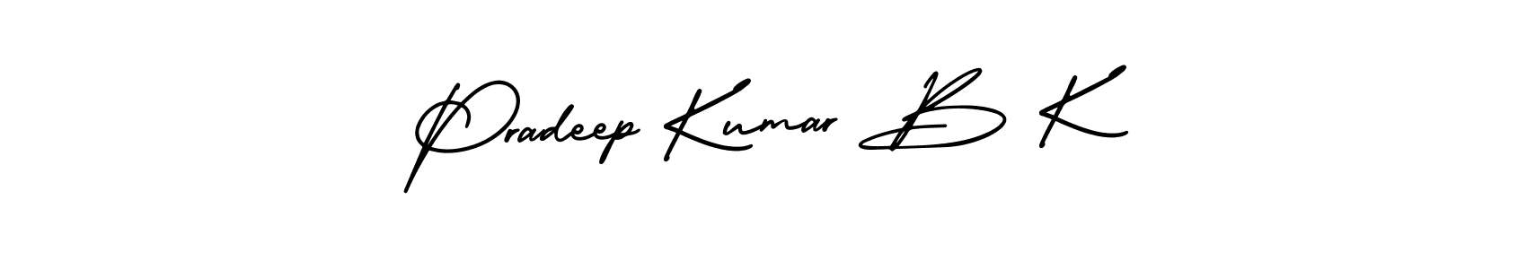 It looks lik you need a new signature style for name Pradeep Kumar B K. Design unique handwritten (AmerikaSignatureDemo-Regular) signature with our free signature maker in just a few clicks. Pradeep Kumar B K signature style 3 images and pictures png