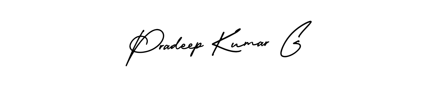This is the best signature style for the Pradeep Kumar G name. Also you like these signature font (AmerikaSignatureDemo-Regular). Mix name signature. Pradeep Kumar G signature style 3 images and pictures png