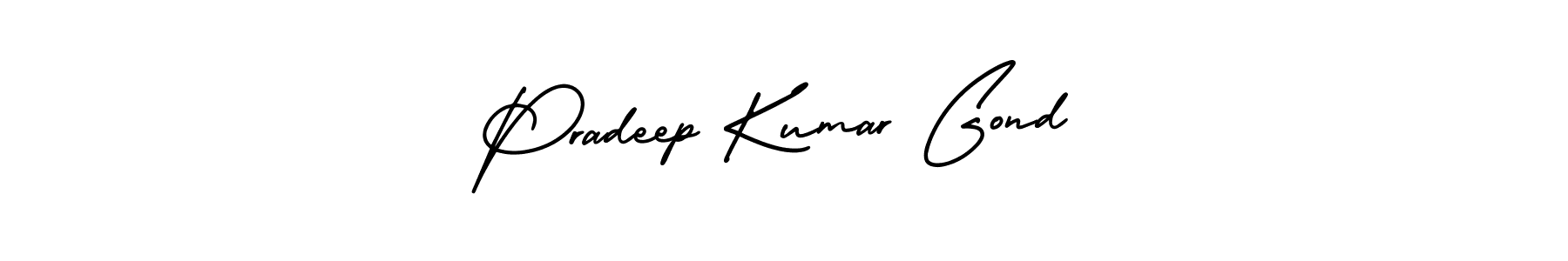 This is the best signature style for the Pradeep Kumar Gond name. Also you like these signature font (AmerikaSignatureDemo-Regular). Mix name signature. Pradeep Kumar Gond signature style 3 images and pictures png