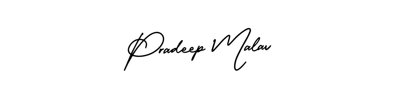 How to make Pradeep Malav name signature. Use AmerikaSignatureDemo-Regular style for creating short signs online. This is the latest handwritten sign. Pradeep Malav signature style 3 images and pictures png