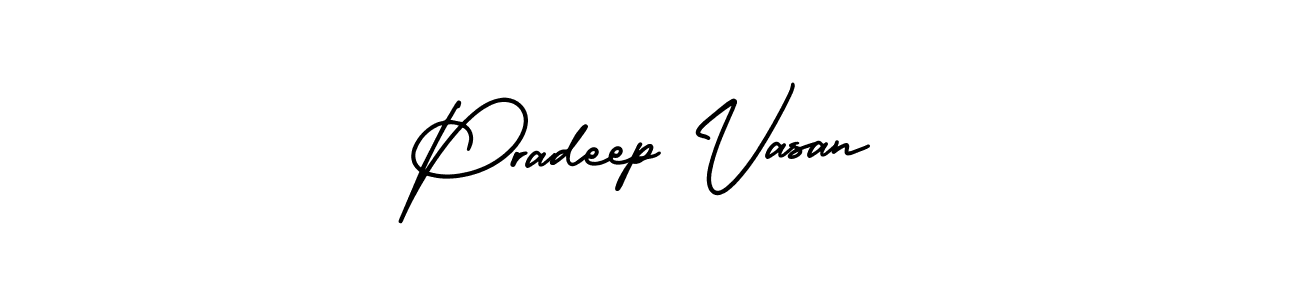How to make Pradeep Vasan name signature. Use AmerikaSignatureDemo-Regular style for creating short signs online. This is the latest handwritten sign. Pradeep Vasan signature style 3 images and pictures png