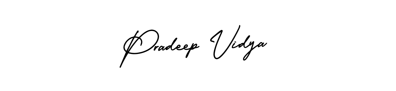 Pradeep Vidya stylish signature style. Best Handwritten Sign (AmerikaSignatureDemo-Regular) for my name. Handwritten Signature Collection Ideas for my name Pradeep Vidya. Pradeep Vidya signature style 3 images and pictures png