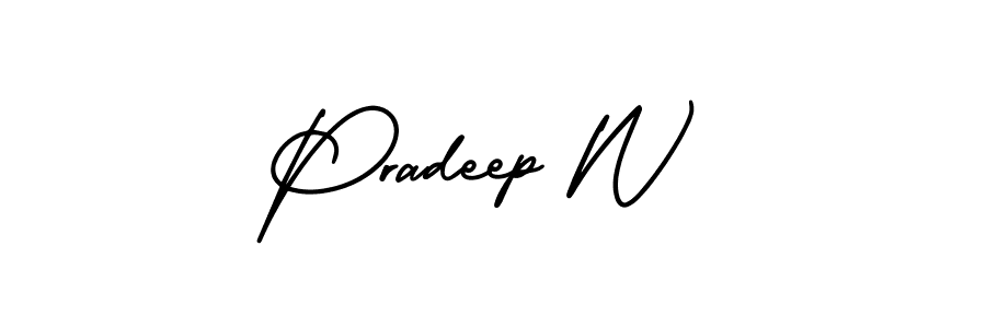 Make a beautiful signature design for name Pradeep W. With this signature (AmerikaSignatureDemo-Regular) style, you can create a handwritten signature for free. Pradeep W signature style 3 images and pictures png