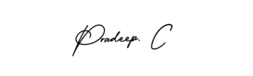 This is the best signature style for the Pradeep. C name. Also you like these signature font (AmerikaSignatureDemo-Regular). Mix name signature. Pradeep. C signature style 3 images and pictures png