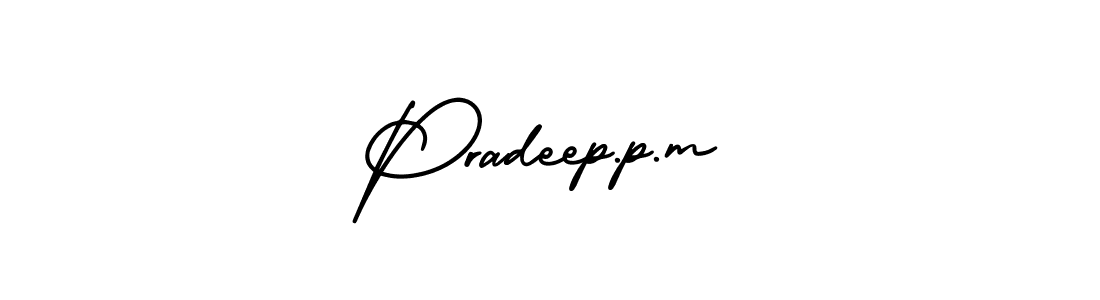 It looks lik you need a new signature style for name Pradeep.p.m. Design unique handwritten (AmerikaSignatureDemo-Regular) signature with our free signature maker in just a few clicks. Pradeep.p.m signature style 3 images and pictures png