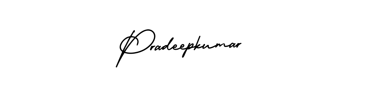 How to make Pradeepkumar name signature. Use AmerikaSignatureDemo-Regular style for creating short signs online. This is the latest handwritten sign. Pradeepkumar signature style 3 images and pictures png