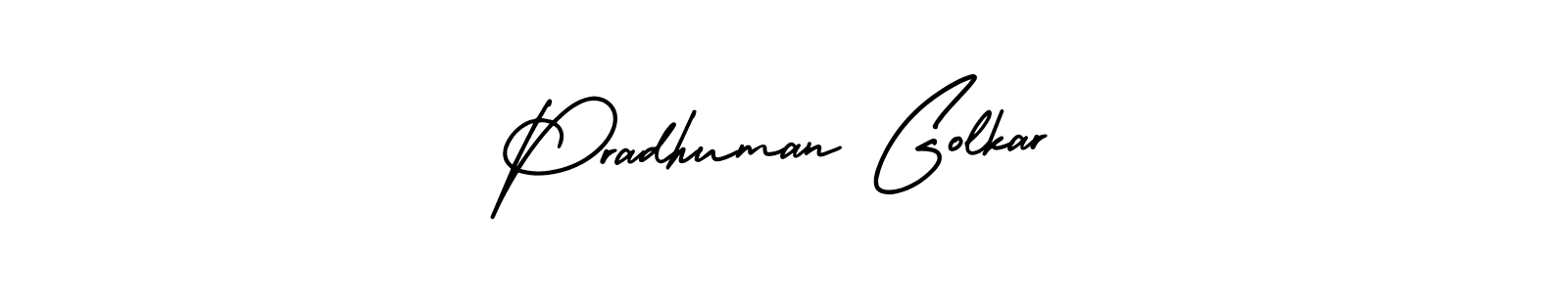 How to make Pradhuman Golkar name signature. Use AmerikaSignatureDemo-Regular style for creating short signs online. This is the latest handwritten sign. Pradhuman Golkar signature style 3 images and pictures png