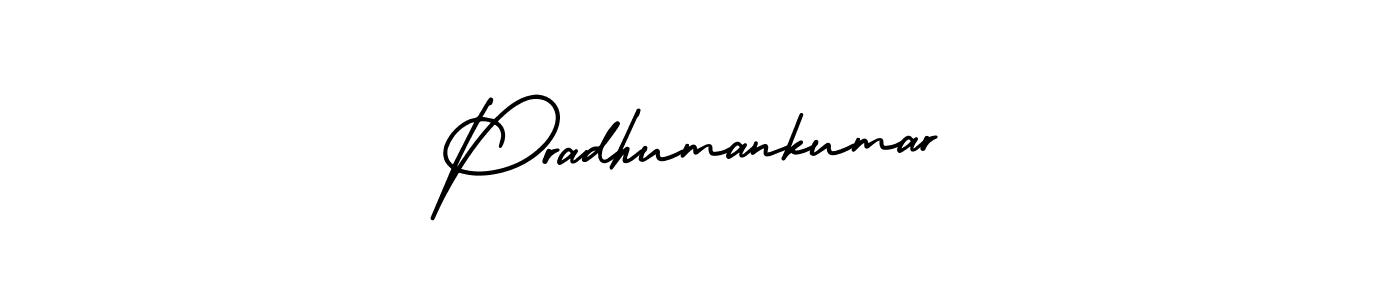 You should practise on your own different ways (AmerikaSignatureDemo-Regular) to write your name (Pradhumankumar) in signature. don't let someone else do it for you. Pradhumankumar signature style 3 images and pictures png