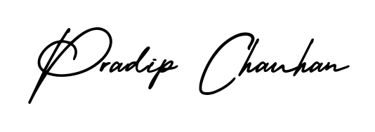 Master the art of signing with Pradip Chauhan written in fluent AmerikaSignatureDemo-Regular script. A great template to practice and refine your handwriting. Pradip Chauhan signature style 3 images and pictures png