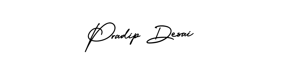 Make a beautiful signature design for name Pradip Desai. With this signature (AmerikaSignatureDemo-Regular) style, you can create a handwritten signature for free. Pradip Desai signature style 3 images and pictures png