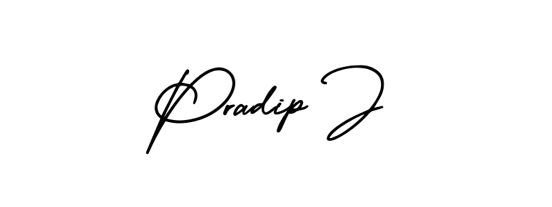 It looks lik you need a new signature style for name Pradip J. Design unique handwritten (AmerikaSignatureDemo-Regular) signature with our free signature maker in just a few clicks. Pradip J signature style 3 images and pictures png