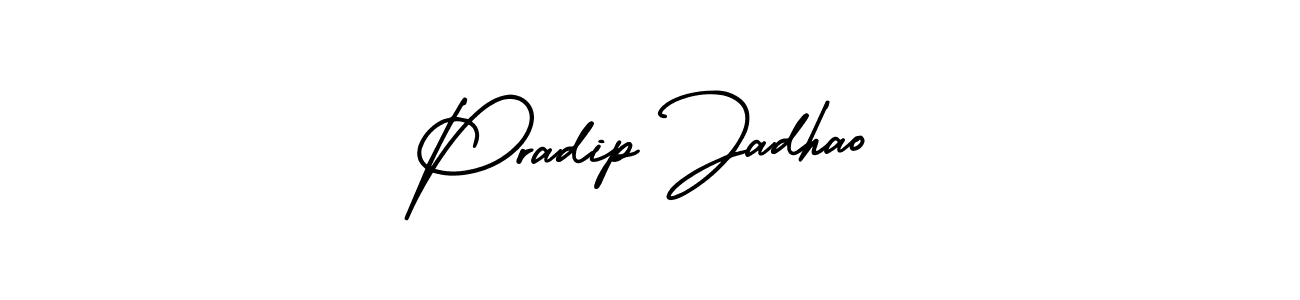 Pradip Jadhao stylish signature style. Best Handwritten Sign (AmerikaSignatureDemo-Regular) for my name. Handwritten Signature Collection Ideas for my name Pradip Jadhao. Pradip Jadhao signature style 3 images and pictures png