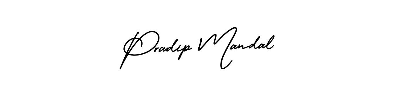 You should practise on your own different ways (AmerikaSignatureDemo-Regular) to write your name (Pradip Mandal) in signature. don't let someone else do it for you. Pradip Mandal signature style 3 images and pictures png