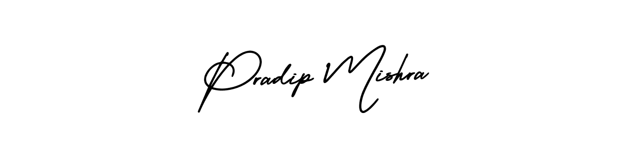 You should practise on your own different ways (AmerikaSignatureDemo-Regular) to write your name (Pradip Mishra) in signature. don't let someone else do it for you. Pradip Mishra signature style 3 images and pictures png