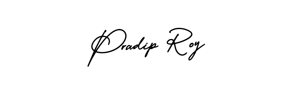 You should practise on your own different ways (AmerikaSignatureDemo-Regular) to write your name (Pradip Roy) in signature. don't let someone else do it for you. Pradip Roy signature style 3 images and pictures png