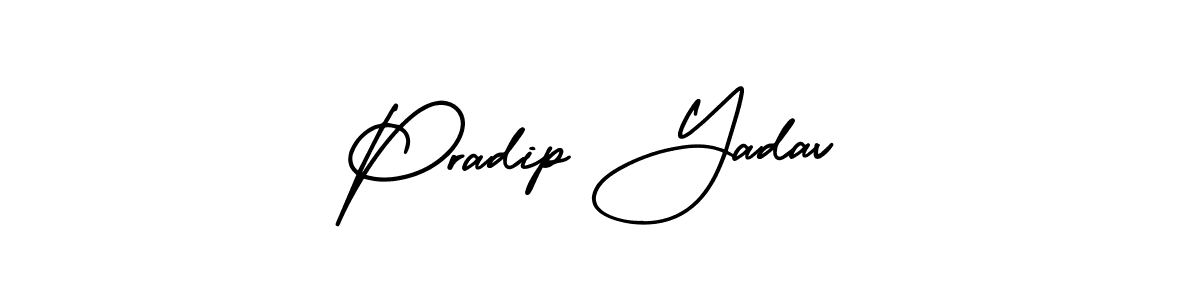 How to make Pradip Yadav name signature. Use AmerikaSignatureDemo-Regular style for creating short signs online. This is the latest handwritten sign. Pradip Yadav signature style 3 images and pictures png