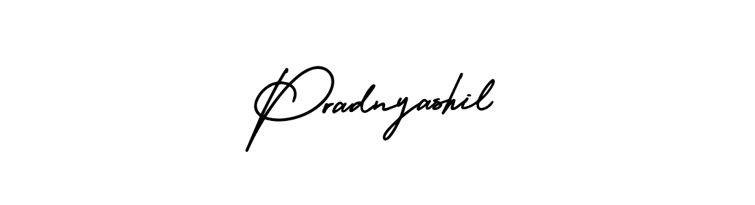 You should practise on your own different ways (AmerikaSignatureDemo-Regular) to write your name (Pradnyashil) in signature. don't let someone else do it for you. Pradnyashil signature style 3 images and pictures png