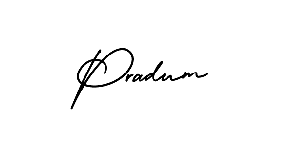 Pradum stylish signature style. Best Handwritten Sign (AmerikaSignatureDemo-Regular) for my name. Handwritten Signature Collection Ideas for my name Pradum. Pradum signature style 3 images and pictures png