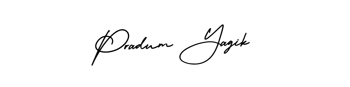How to make Pradum Yagik name signature. Use AmerikaSignatureDemo-Regular style for creating short signs online. This is the latest handwritten sign. Pradum Yagik signature style 3 images and pictures png