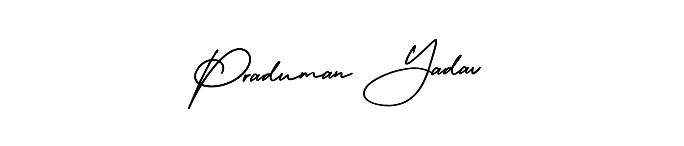 How to Draw Praduman Yadav signature style? AmerikaSignatureDemo-Regular is a latest design signature styles for name Praduman Yadav. Praduman Yadav signature style 3 images and pictures png