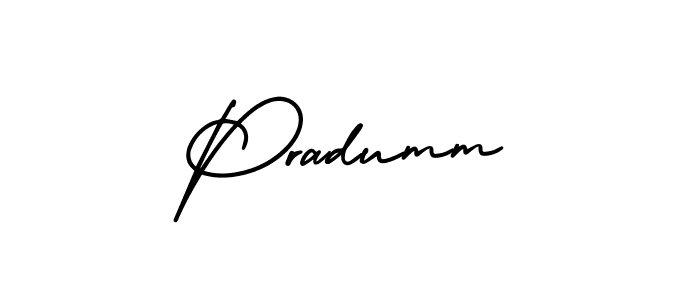 How to make Pradumm name signature. Use AmerikaSignatureDemo-Regular style for creating short signs online. This is the latest handwritten sign. Pradumm signature style 3 images and pictures png